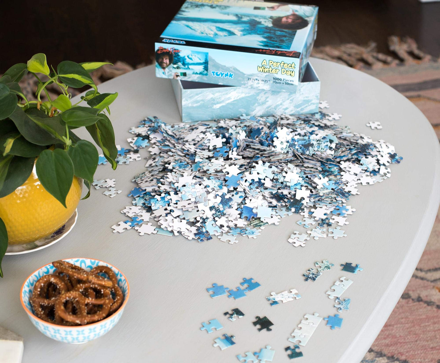 Bob Ross A Perfect Winter Day Nature Puzzle for Adults and Kids | Snowy Mountain 1000 Piece Jigsaw Puzzle Toy | Interactive Brain Teaser for Family