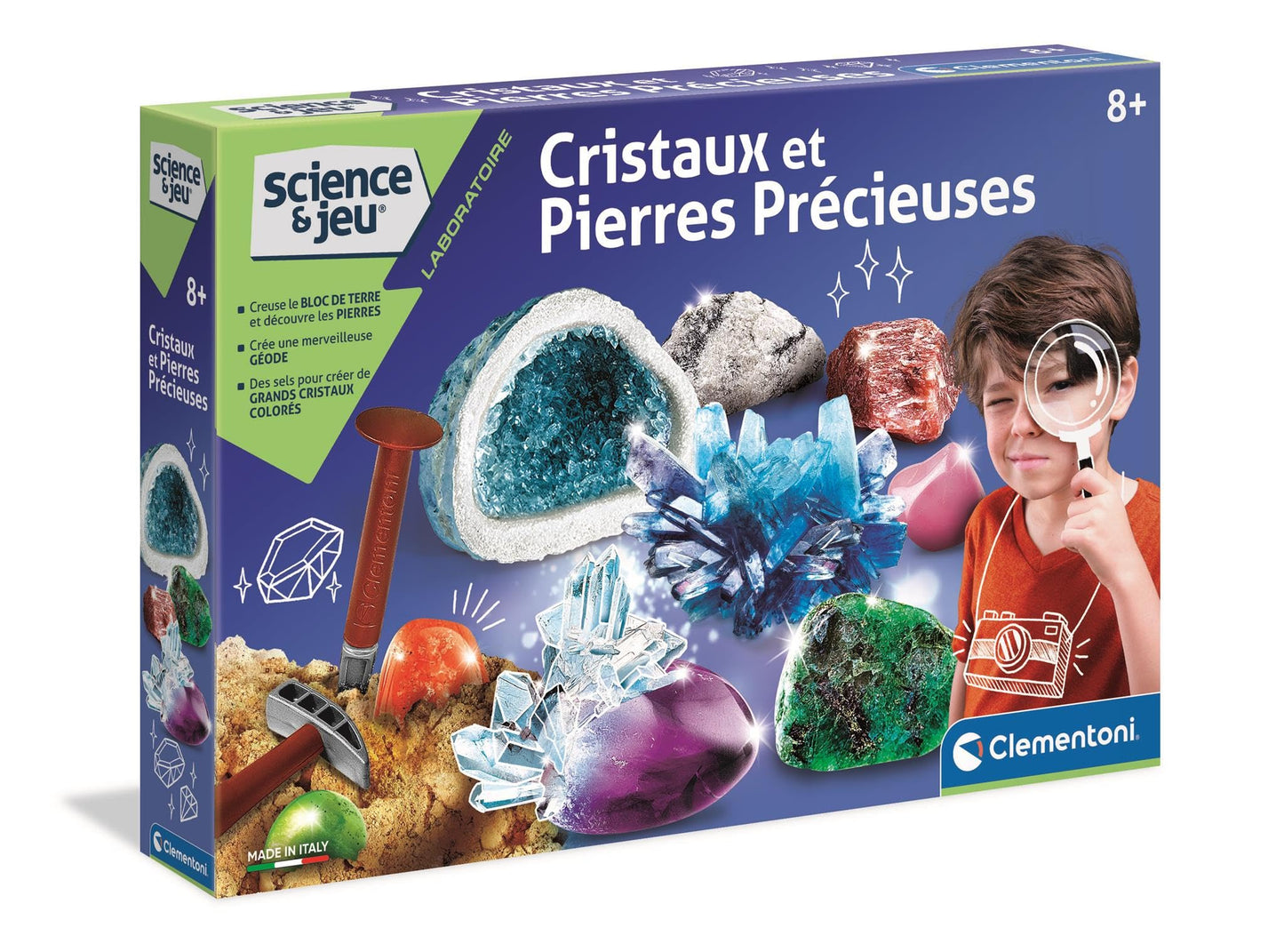 Clementoni - Science & Play - Crystals and Gemstones - Scientific Game - Laboratory - Laboratory - Experiments - Chemical Substances - for Children