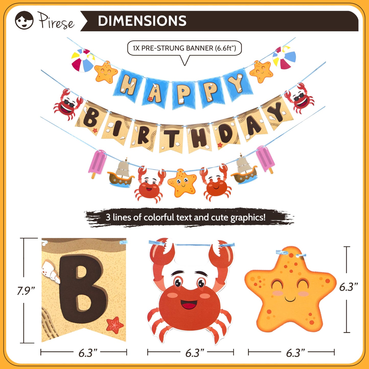 Pirese Crab Party Decorations - Crab Birthday & Feast Supplies | Seafood Boil Theme | Includes Sign, Balloon