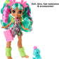 Mattel Cave Club Rockelle Doll (8 10-inch, Teal Hair) Poseable Prehistoric Fashion Doll with Dinosaur Pet and Accessories, Gift for 4 Year Olds and Up