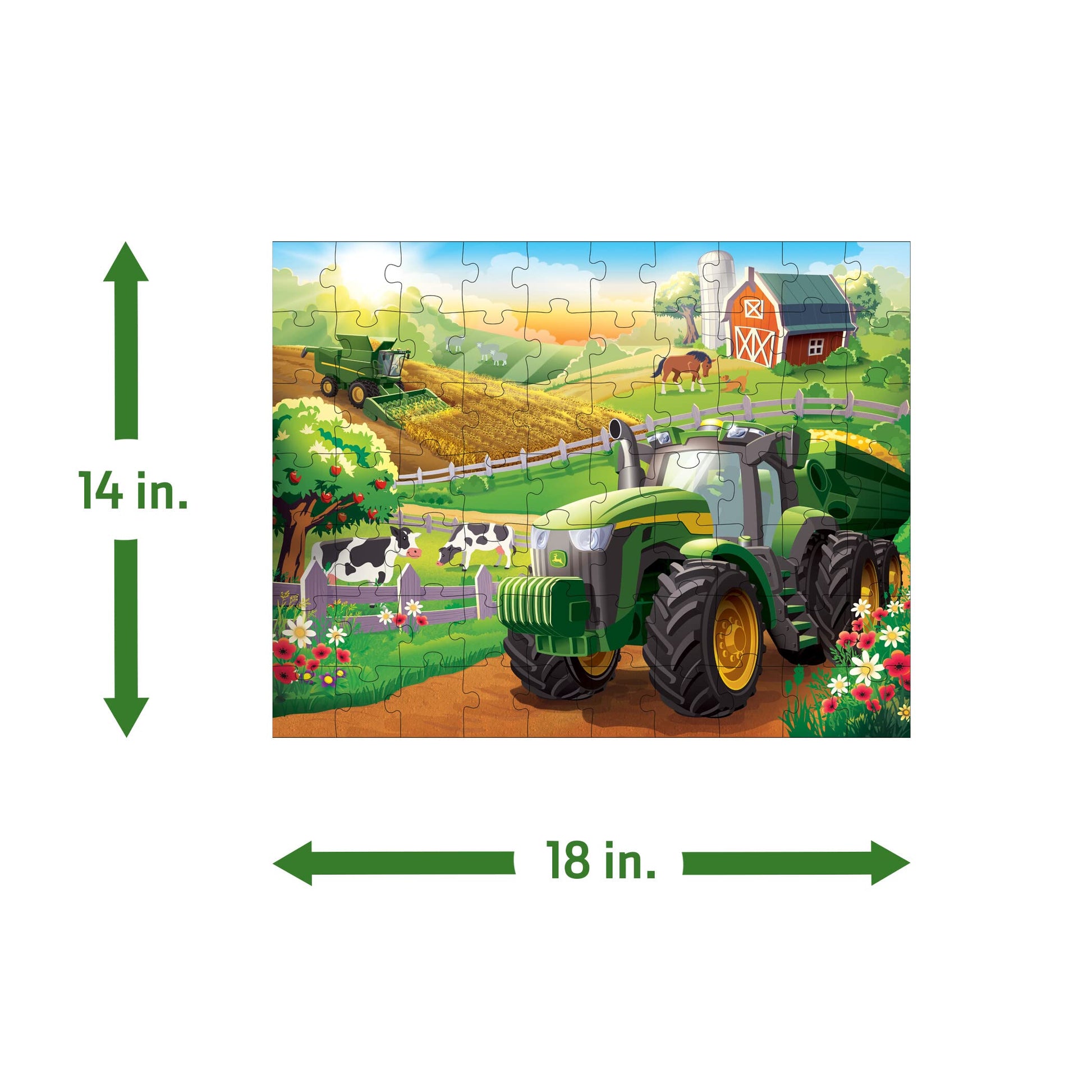 TOMY John Deere Farm Kids Puzzle - Kids and Toddler Puzzle with Large Durable Pieces - Toddler Learning Toys for Early Childhood Development - Kids