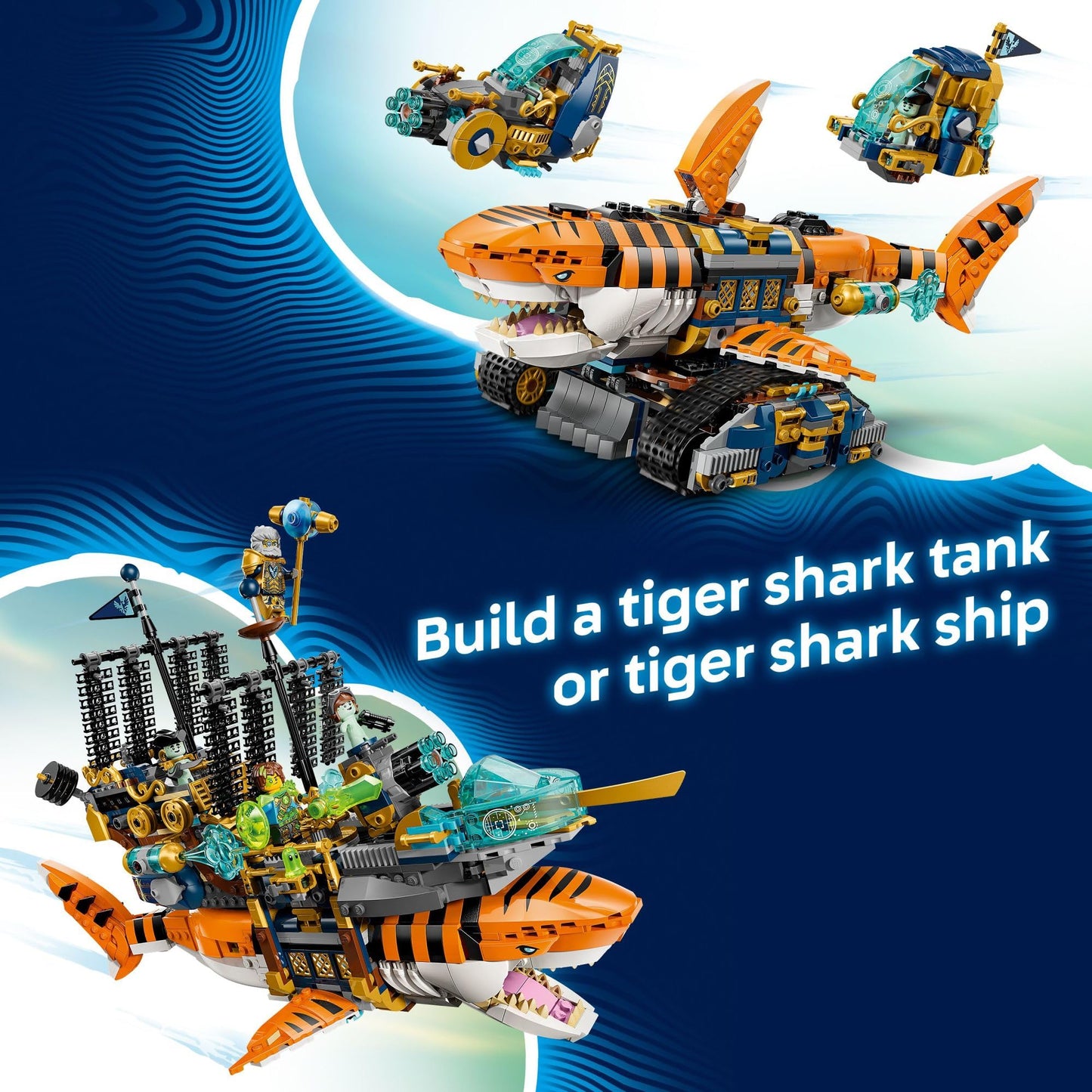LEGO DREAMZzz Tiger Shark Tank Building Toy for Boys & Girls - Ages 9+ - Pretend Play Set for Kids, Ages 9+, W/2 Build Options - Includes 5