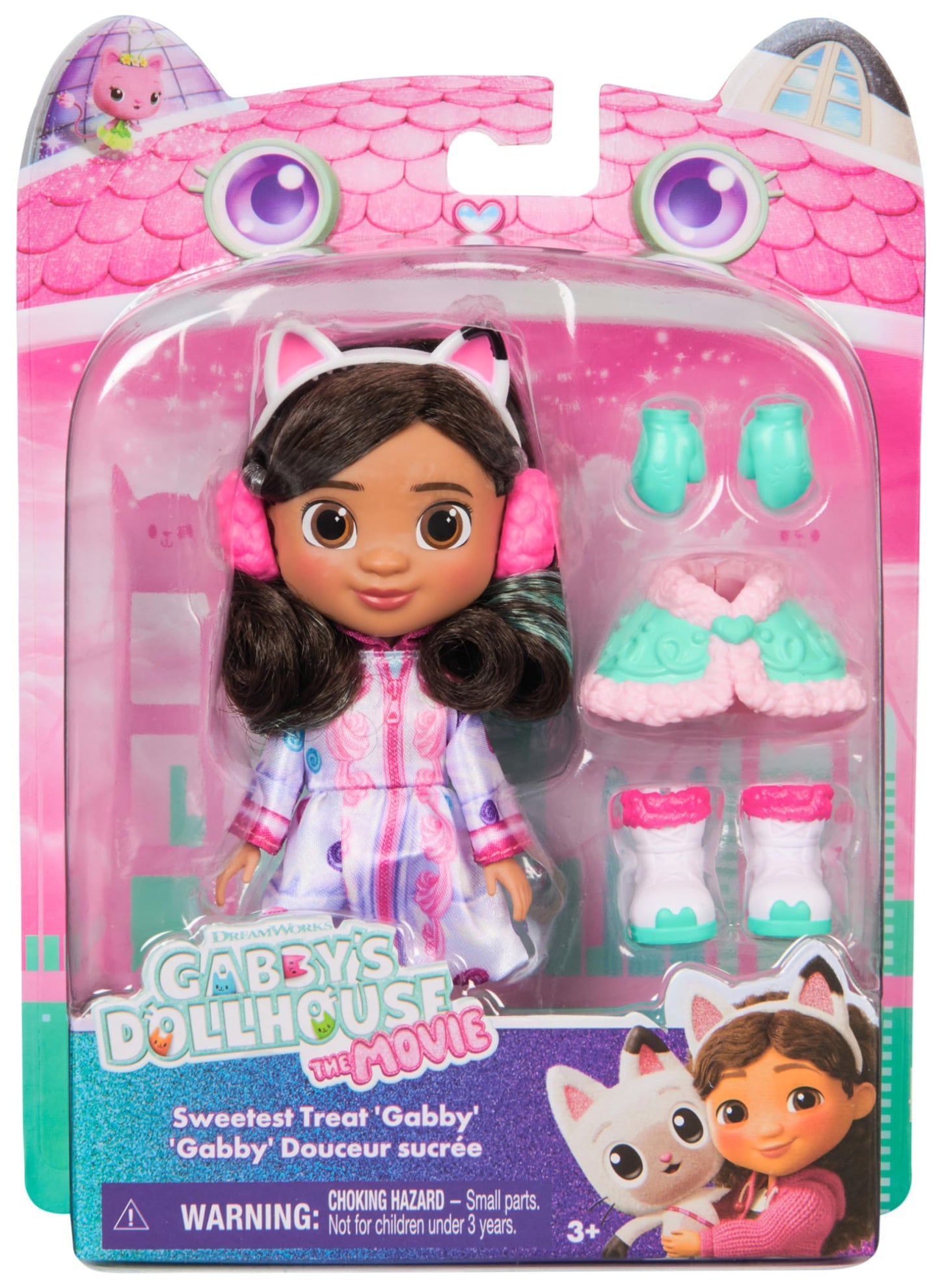 Gabby's Dollhouse: The Movie, Gabby Sweet Caprice, 6-Inch Doll, Snow Equipment & Candy Themed Accessories, Toys for Boys & Girls Ages 3 and Up