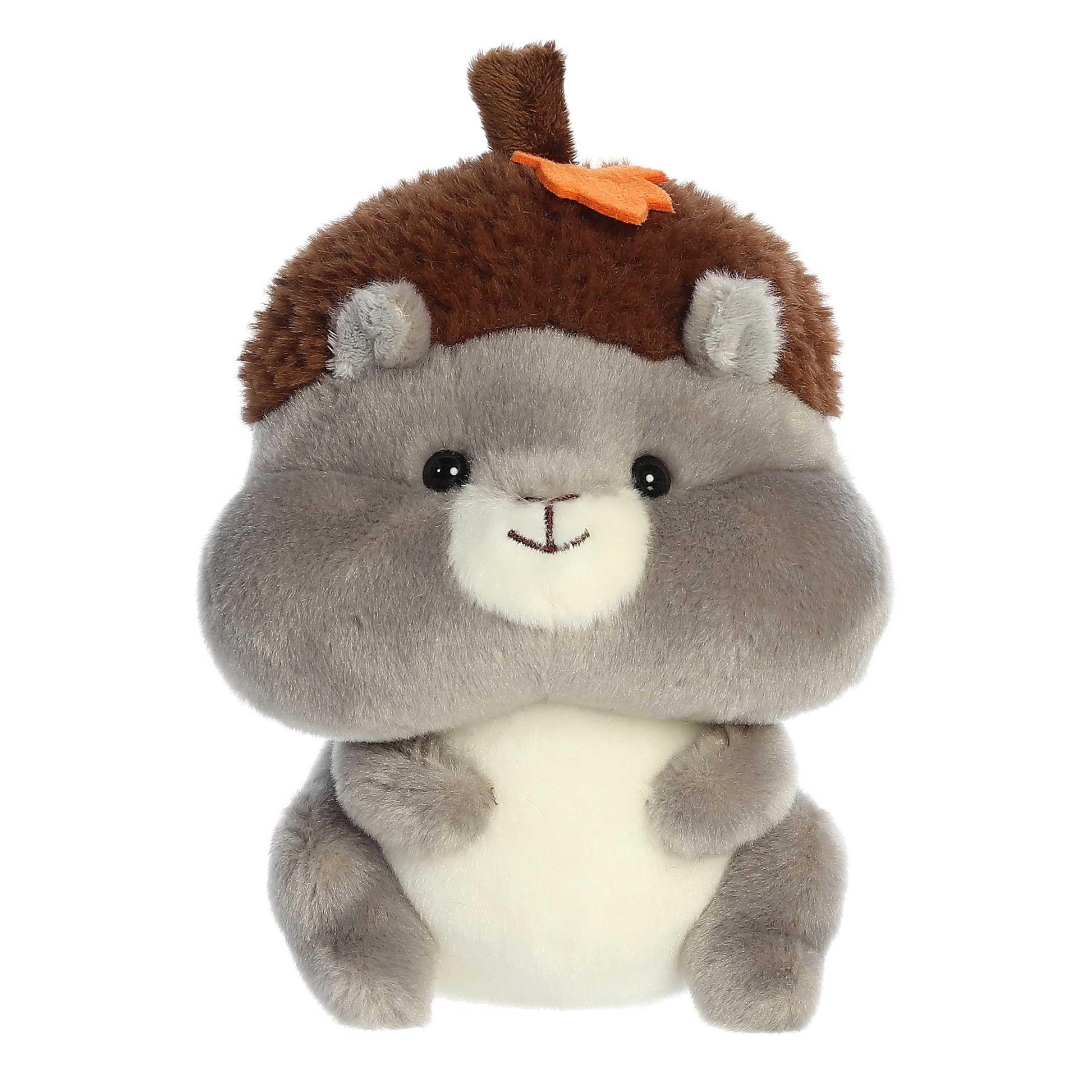 Aurora Festive Holiday Life in A Nutshell Squirrel Stuffed Animal - Seasonal Cheer - Heartwarming Gifts - Gray 8 Inches