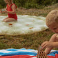 Neutral Gingham Splash Pad for Kids - Outdoor Sprinkler for Kids & Toddlers, Water Mat Sprinkler Toy-Splash Pool 67in