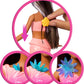Barbie Mermaid Toy Dolls with Surprise Magic Blooming Flowers Feature, Ombre Tails, Pearl Headband Accessory & Long Brown Hair with Purple Highlights