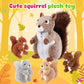 ZJoey 5 Pcs Squirrels Plush Mommy Stuffed Animal with Baby Plush Animals Soft for Christmas Girls Birthday Xmas Bedtime Gift Chair Bolster Nursery
