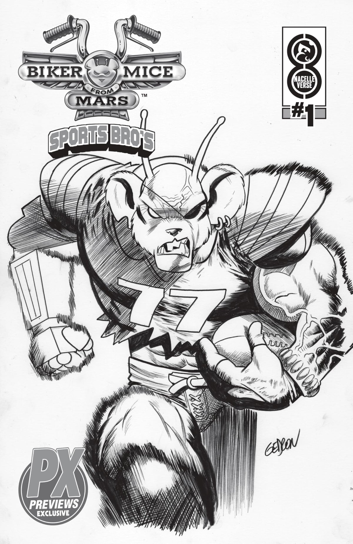 Biker Mice from Mars: The Sports Bro’s Modo (Black & White Version) Previews Exclusive Action Figure