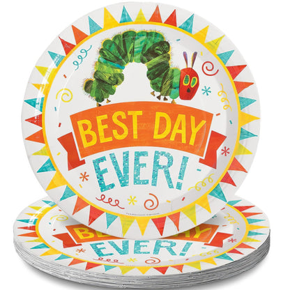 Fun Express Very Hungry Caterpillar Dinner Plates for Birthday - Party Supplies - Print Tableware - Print Plates & Bowls - 8 Pieces