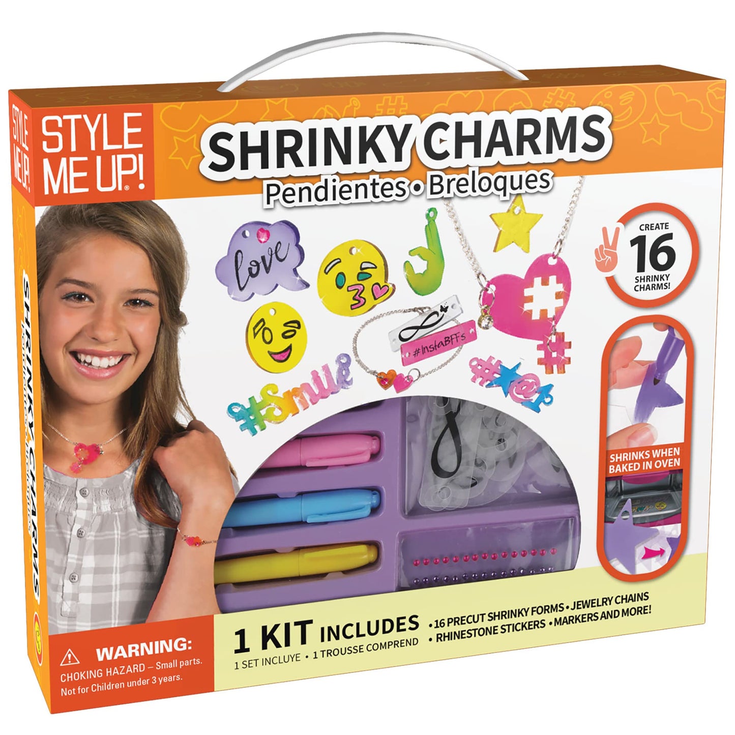 Style Me Up: Shrinky Charms, Kids Crafting, Create 16 Unique Charms and Accessories, Kit Promotes Creativity and Imagination in Kids, for Ages 8