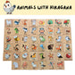 Tot Dojo Japanese Wooden Block Set (46 pcs) for Toddlers & Kids - Hiragana, Katakana, Kanji, Romaji - Animals, Numbers, Colors, Foods, Shapes - Solid