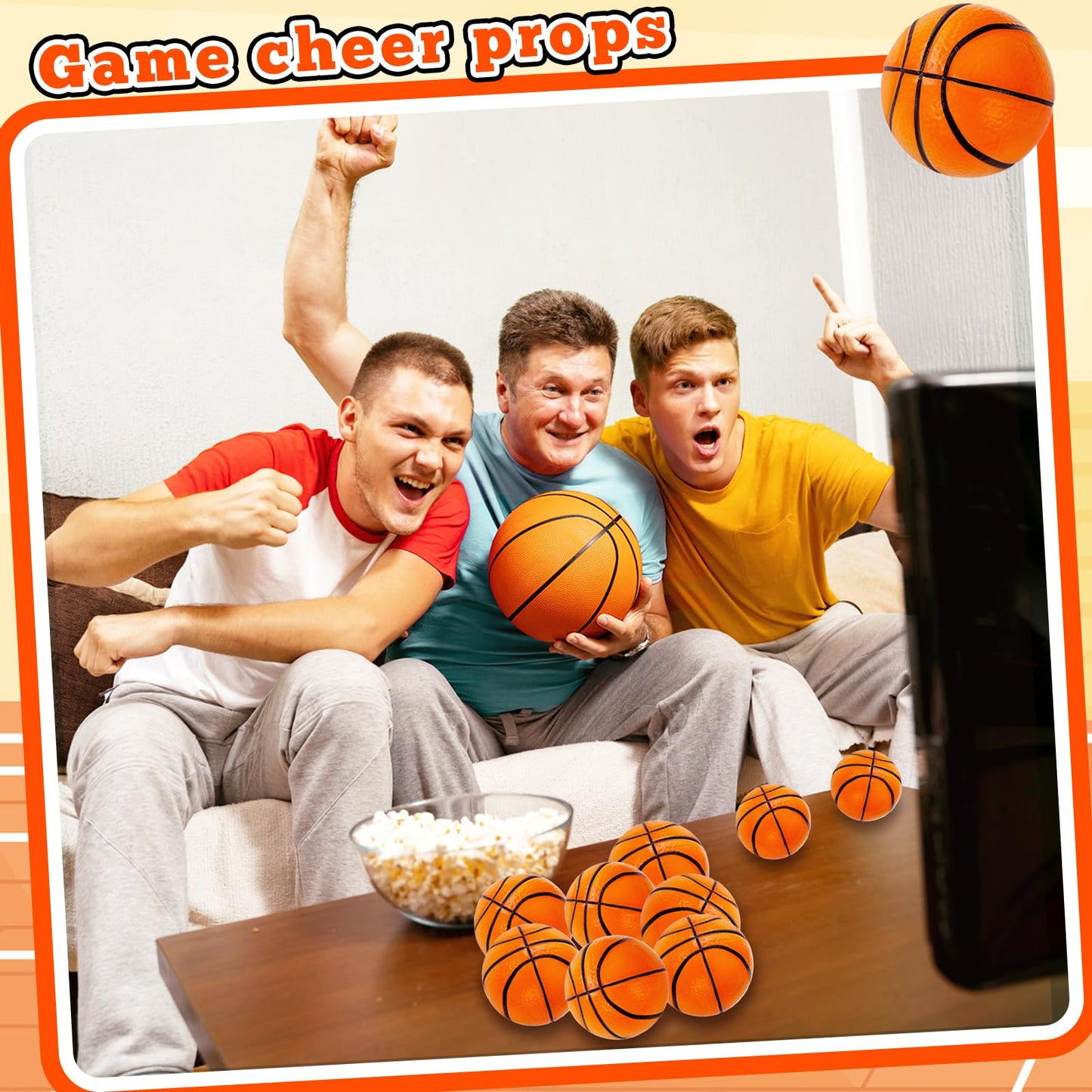 30 Pack 2.5 Inch Basketball Stress Ball,Mini Soft Foam Basketballs,Squeeze Sports Balls for Sport Theme Party Favor Kids Decoration Stress Relief