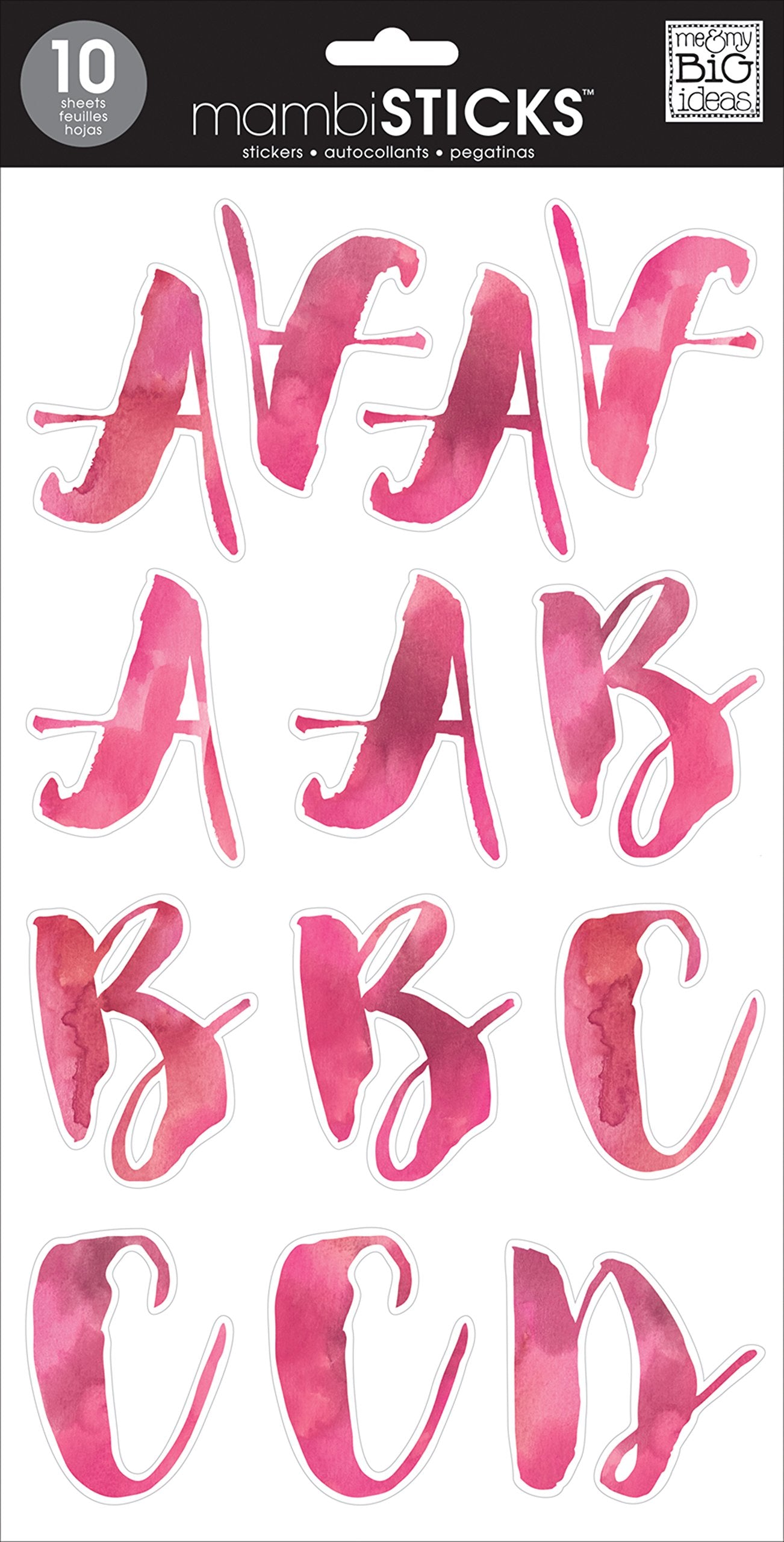 me & my BIG ideas Large Alpha Sticker, Bridgit, Painted Hot Pink