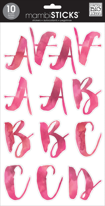 me & my BIG ideas Large Alpha Sticker, Bridgit, Painted Hot Pink