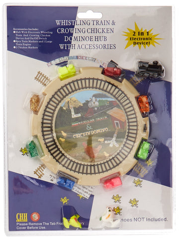 CHH 2 in 1 Domino Hub - Train and Chicken - Electronic Whistling Train and Crowing Chicken Sounds
