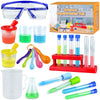 24PCS Educational Lab Science Experiments Early Learning Kit for Boys and Girls with Many Tools Droppers Plastic Test Tubes with Caps Lab Science