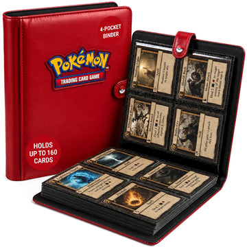 Ultra Pro Premium 4 Pocket Pokemon Binder - Pokemon Card Binder with 20 Side-Loading Pages & Holds up to 160 Cards - Acid-Free & Non-PVC - Snap