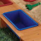 KidKraft Outdoor Covered Wooden Sandbox with Bins and Striped Canvas Canopy, Kids' Outdoor Furniture, Navy & White, Gift for Ages 2-8, Natural, 58.7 x