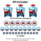 Big Dot of Happiness Railroad Party Crossing - Steam Train Birthday Party or Baby Shower Decor and Confetti - Terrific Table Centerpiece Kit - Set