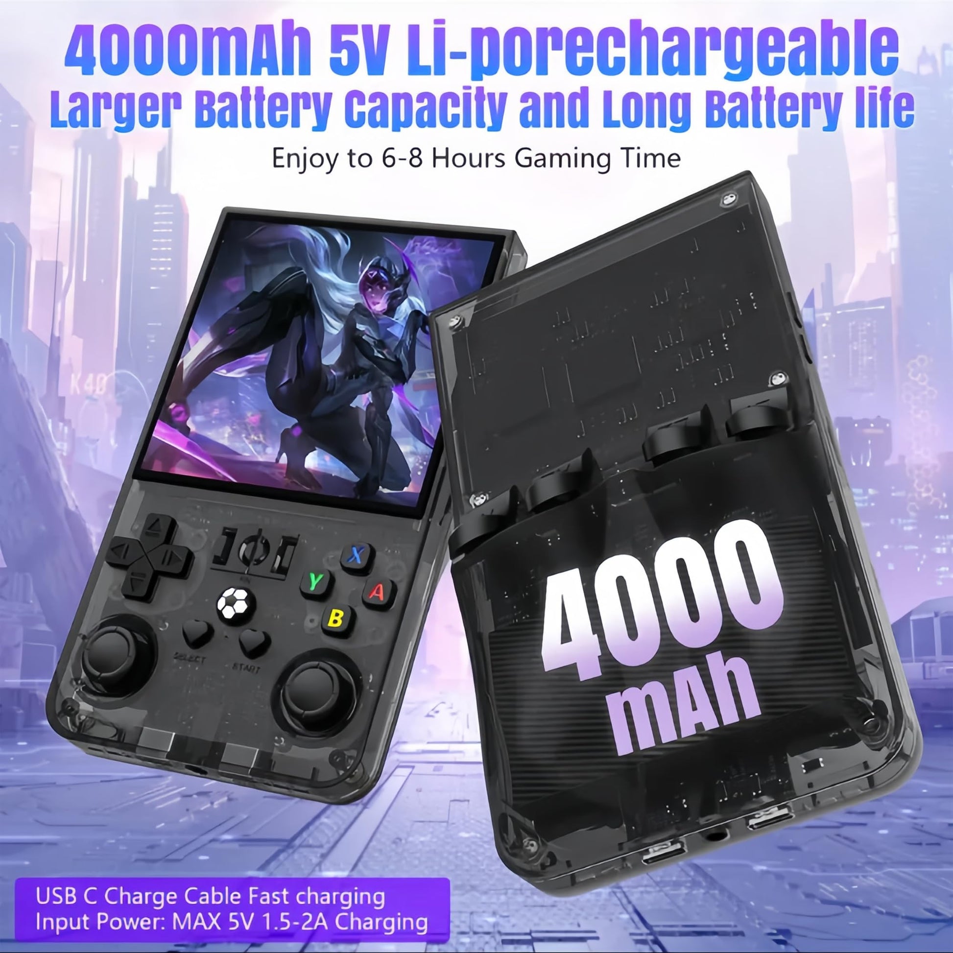 MYCHA R36MAX Retro Handheld Game Console Gift Set, 4.0" IPS Linux Console