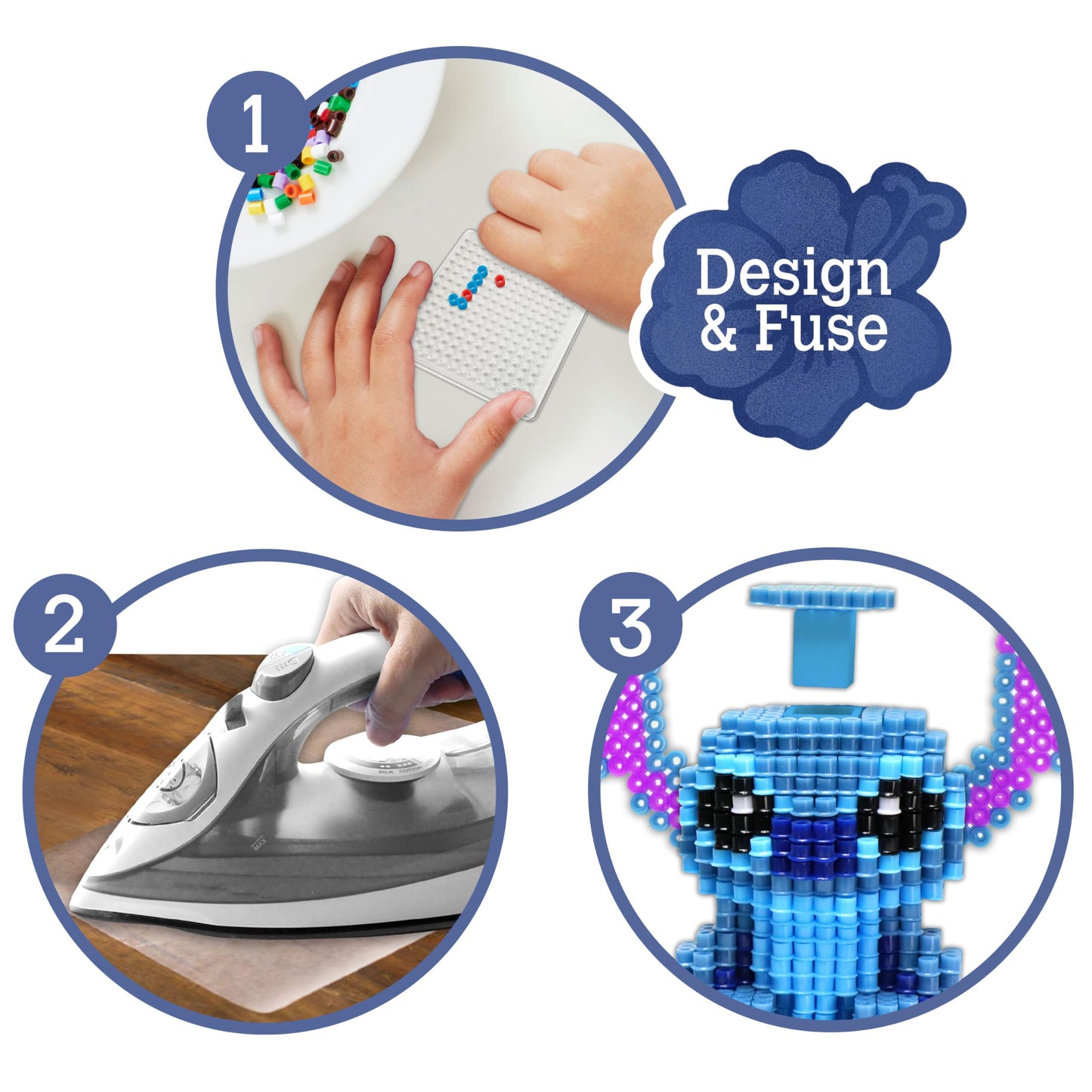 STITCH Disney Pixel Creations Bead Kit Lilo DIY Craft Set with 2500 Beads, Pegboards & Templates Creative Activity Toy for Girls & Boys Ages 6+