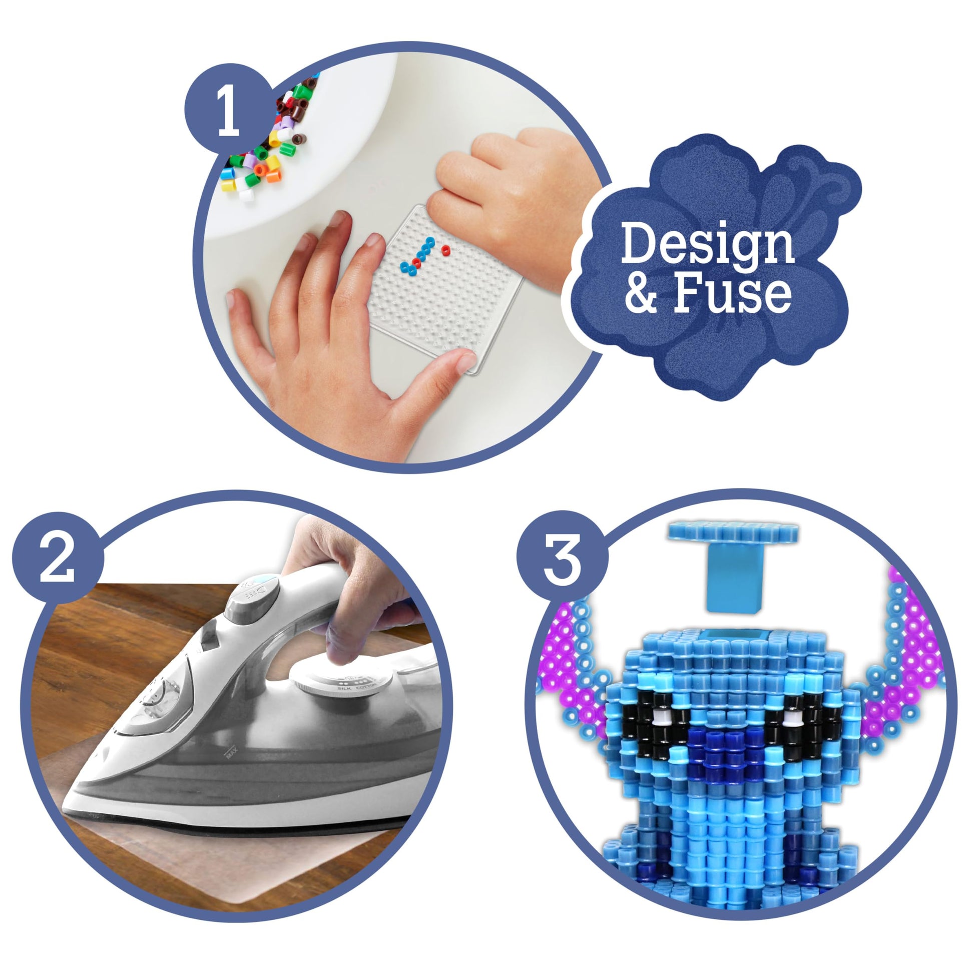 STITCH Disney Pixel Creations Bead Kit Lilo DIY Craft Set with 2500 Beads, Pegboards & Templates Creative Activity Toy for Girls & Boys Ages 6+