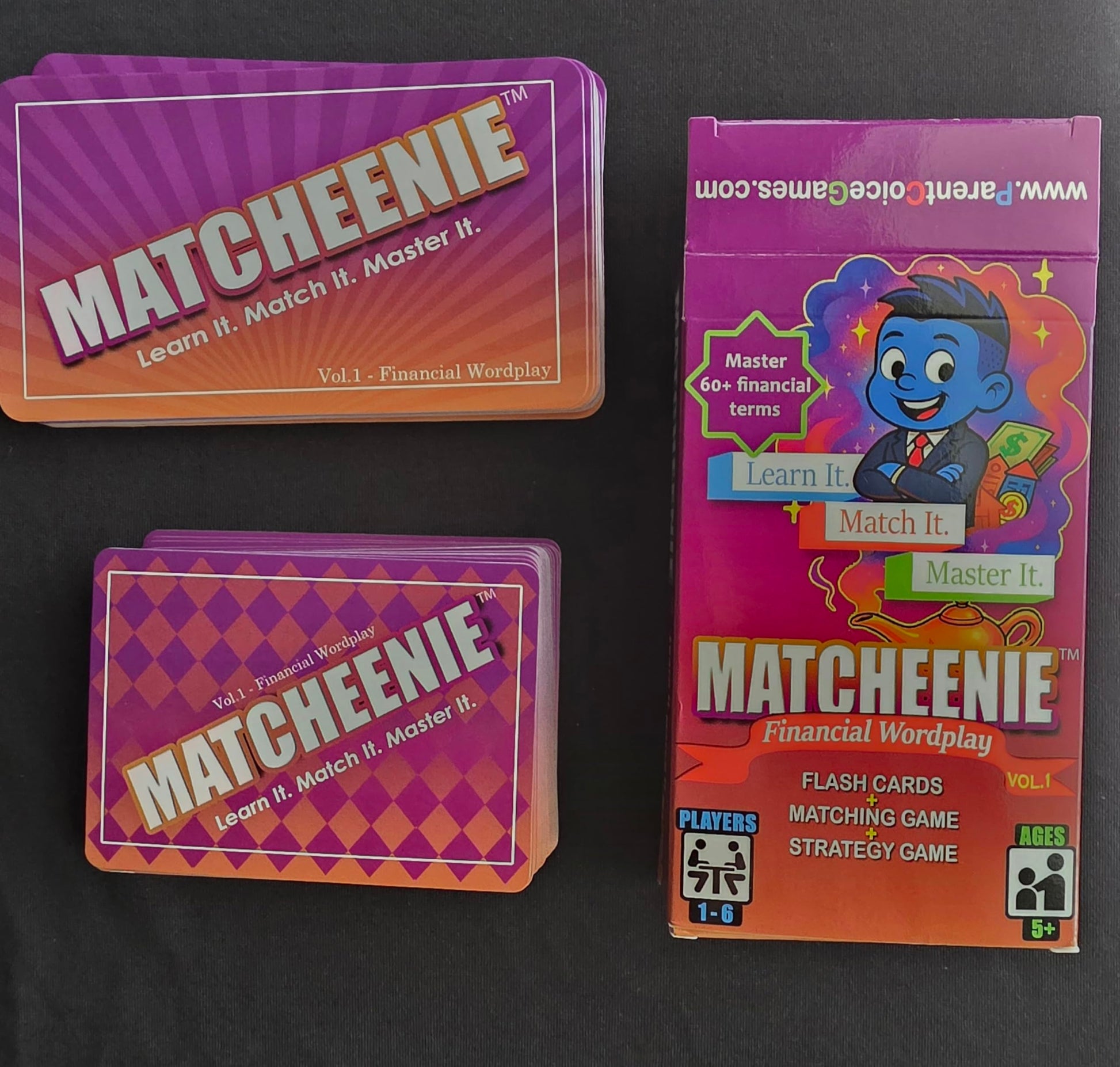 Matcheenie Financial Literacy Card Game - Flash Cards + Matching + Strategy Game - Learn Real-Life Money Skills Through Play - Ages 5+ - Family