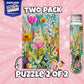 MicroPuzzles “Fields & Flowers” Mini Jigsaw Puzzle 2-Pack - 150-Piece Floral Pocket 4×6 in Puzzle Gift | Made in USA | Small Business
