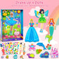 Magnetic Dress Up Dolls Girls Toys Princess Mermaid Fairy Ballerina Fridge Magnets Puzzles Toddlers 3-5 Pretend Play Car Road Trip Airplane Travel