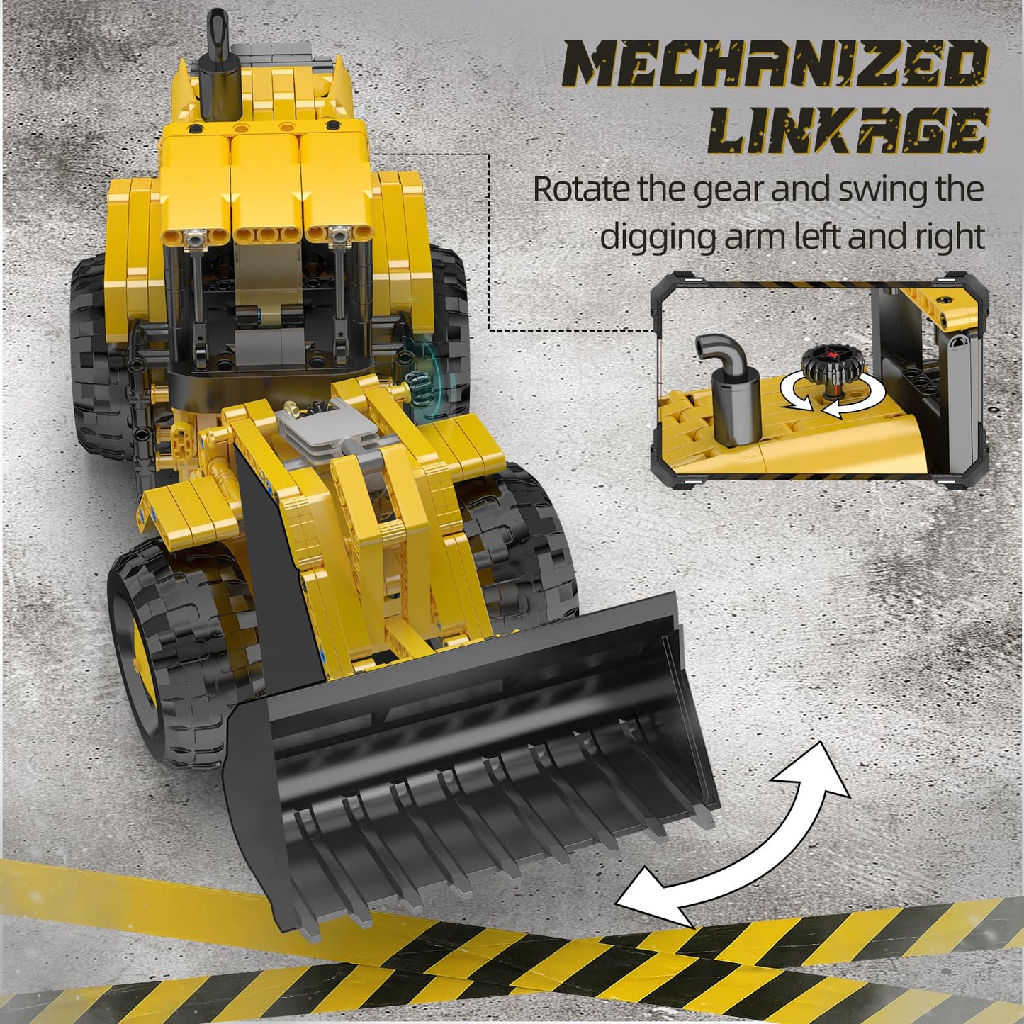 Mould King 17084 Wheel Loader Construction Toy, Buildable Bulldozer Construction Vehicle Building Set, Realistic Loading Shovel for Adult (910 PCS)