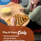 WE Games Solid Wood Checkers Board Game - 14.5-Inch Vintage Checkers Set with Inset Grooves & 24 Red & Black Board Game Pieces - Fun Family Table Game