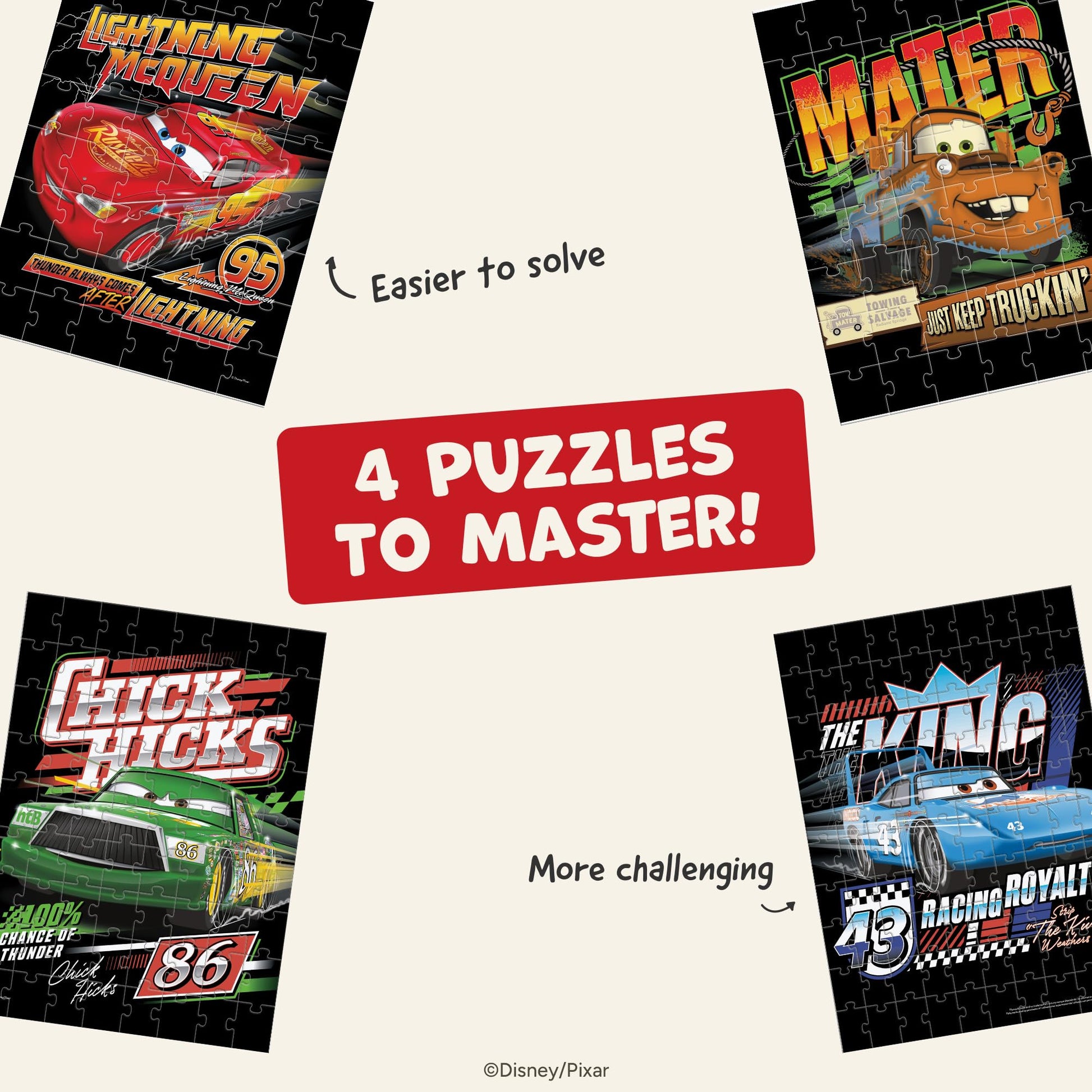 Ceaco - Disney Pixar Cars Puzzle for Kids - Larger Pieces Designed for Preschool Hands - 48, 72, 100Pc Jigsaw Puzzles