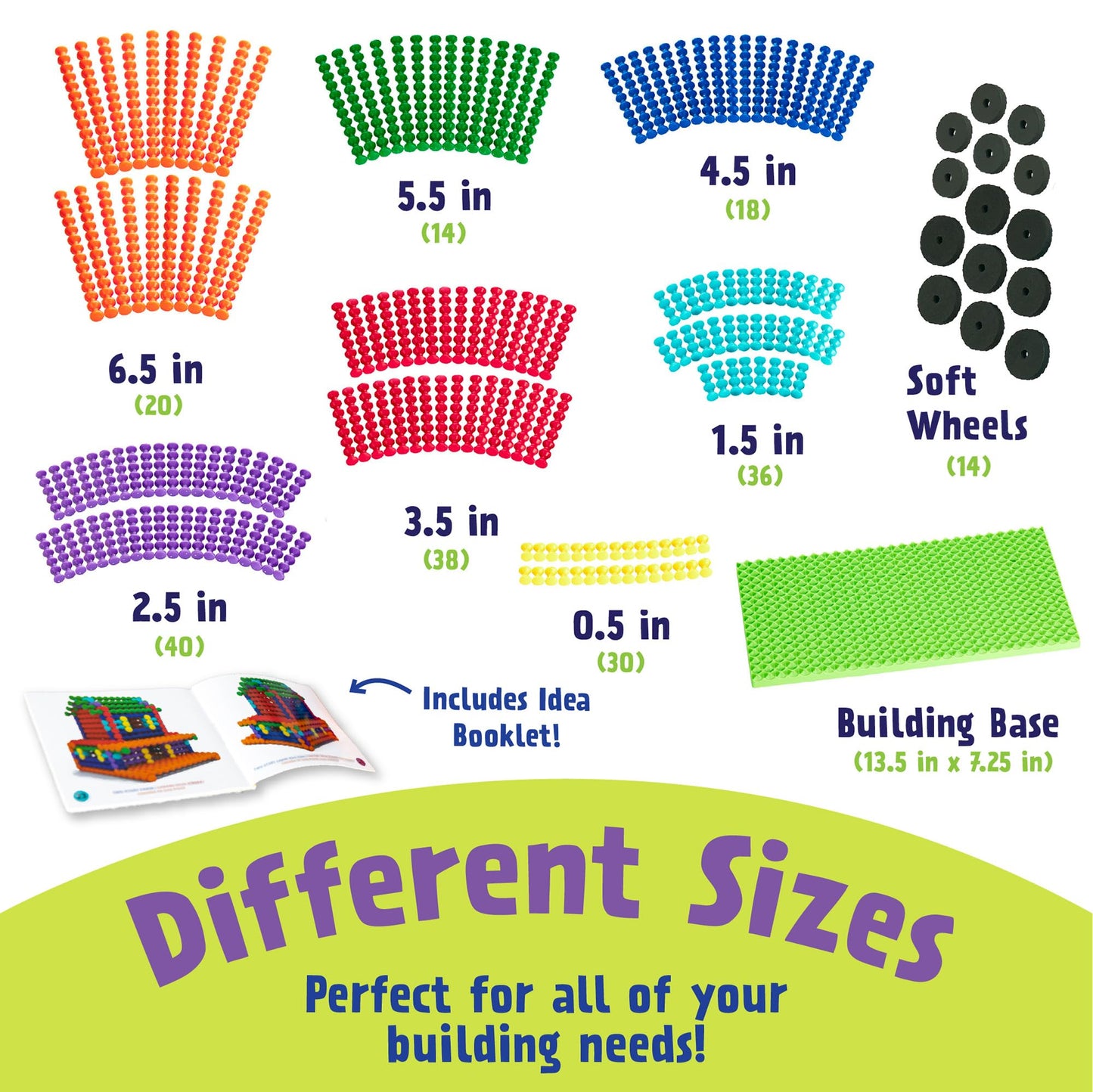 Popular Playthings Playstix, Building Sticks Kit For Kids, Construction Stem Building Toy Gift for Boys & Girls - 211 Piece