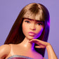 Barbie Looks Doll, Collectible No. 24 with Brown Hair & Modern Y2K Fashion, Shimmery Pink Strapless Dress with Peep-Toe Heels