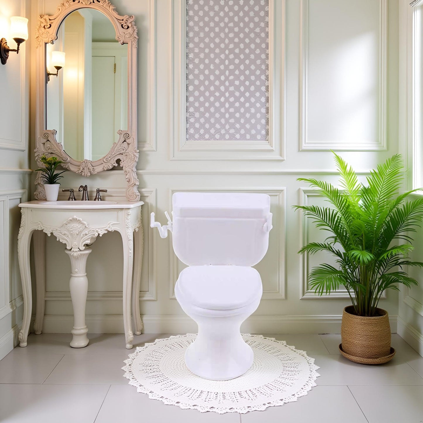 White Dollhouse Furniture Model Bathroom Miniature Toilet for Doll Miniature Bathroom Accessory Furniture