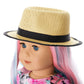 American Girl Truly Me 18-inch Doll Accessories Leopard-Print Pants, Pink Pants, and Straw Hat with Ribbon, For Ages 6+