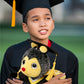 DolliBu Sitting Honeybee Graduation Plush Toy - Super Soft Graduation Stuffed Animal Dress Up with Gown and Cap with Tassel Outfit - Cute
