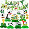 Soccer Birthday Party Decorations - Soccer Party Decorations Includes Happy Birthday Banner Soccer Hanging Swirls Honeycomb Centerpieces for Girls