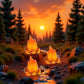 3-Pack Miniature Campfire Models - Resin Fake Fire for Dollhouse Ornaments, Halloween Decorations, and Micro Landscapes - Handcrafted Mini Fire Beads