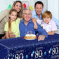 GREHUMOR 3Pcs 80th Birthday Tablecloth Decorations Sliver and Blue Table Cover Plastic 80th Happy Birthday Party Supplies for Men Women Disposable