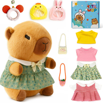 TITQWOP 9-pc Capybara Plush Set Suitable for Kids Girls Cute and Soft Capybara Plush Stuffed Animal that Can Be Casually Matched