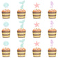 Mermaid Cupcake Toppers,Mermaid 1st Birthday Cake Decor,Under The Sea Party
