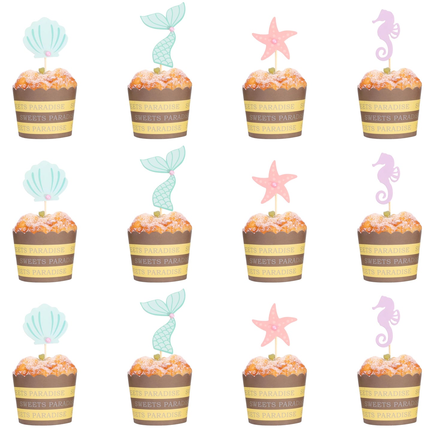 Mermaid Cupcake Toppers,Mermaid 1st Birthday Cake Decor,Under The Sea Party