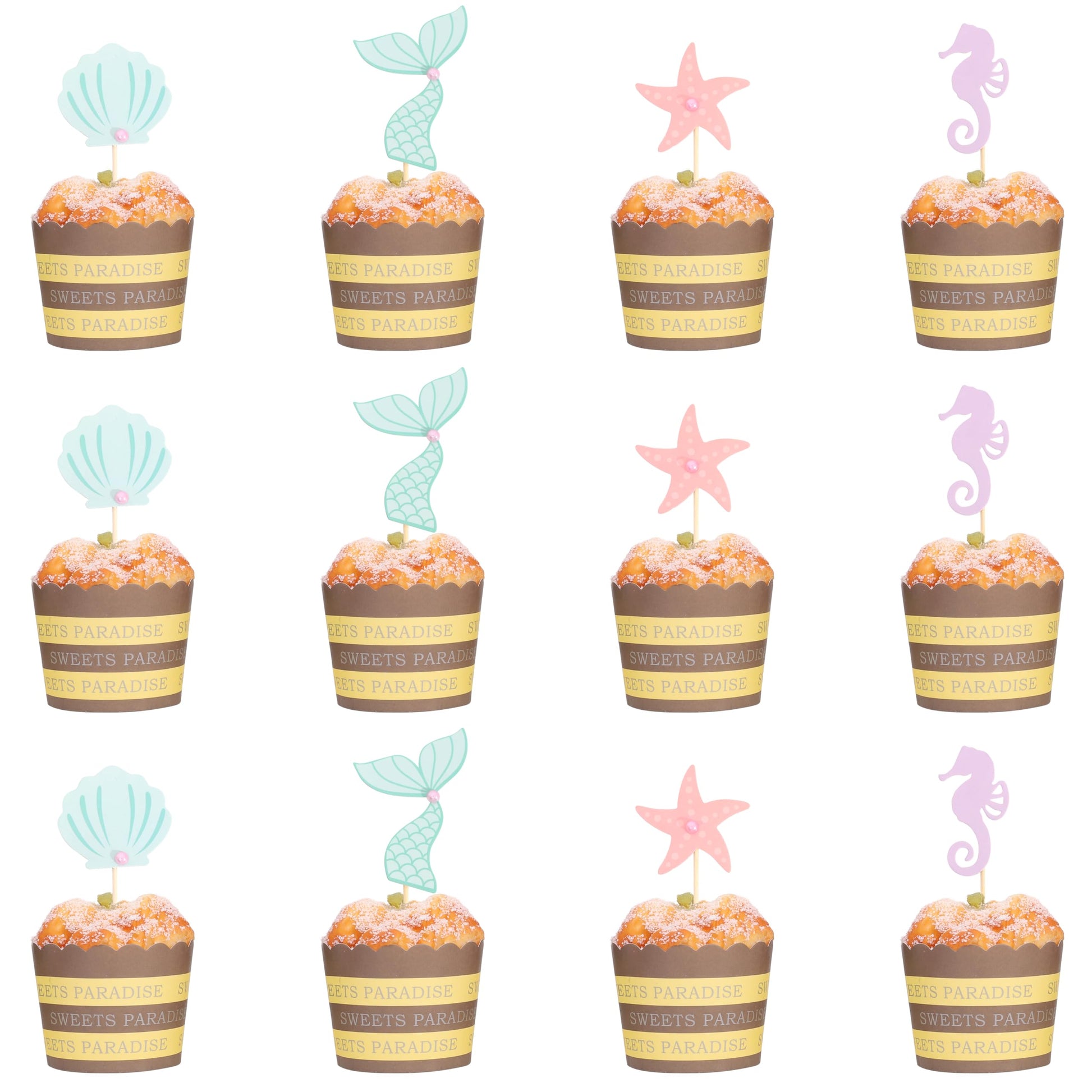 Mermaid Cupcake Toppers,Mermaid 1st Birthday Cake Decor,Under The Sea Party