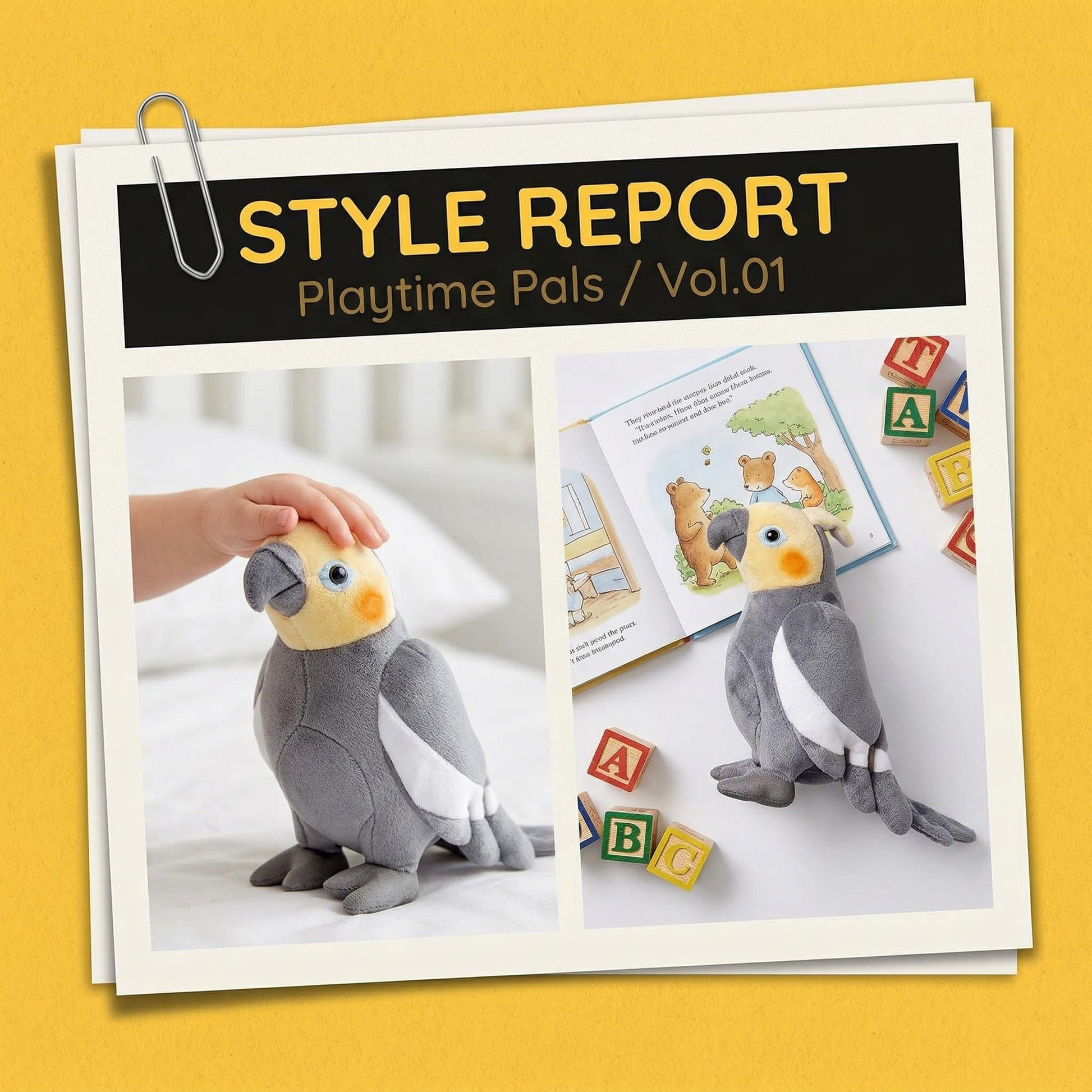 BABY FRANKIEZHOU Simulation Grey Cockatiel Plush Toy, Soft Realistic Cute Plush Stuffed Animal Toy Parrot 7.08inch Funny Birds Home Decoration