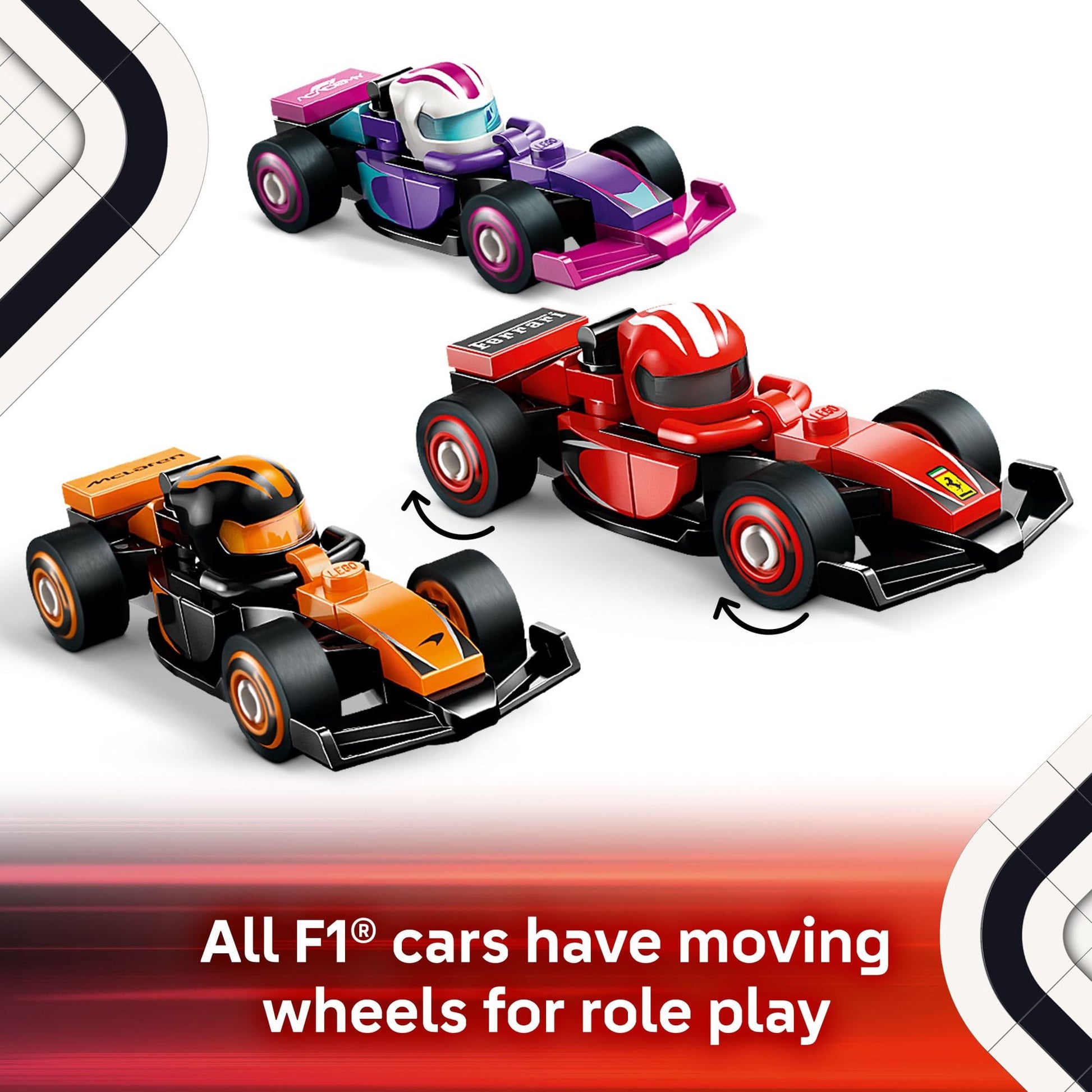 LEGO F1 Collectible Race Cars, 6 Pack - Building Set for Boys & Girls, Ages 6+ - Birthday Party Favor or Gift - Mystery Box W/Surprise F1 Car Toys