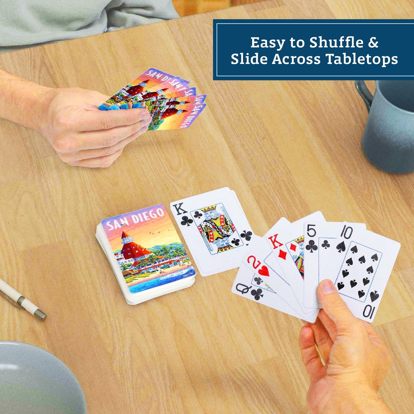 Boardwalk Puzzles Premium Featherlight Unique Playing Cards, Fun Themed Deck for Home and Travel | San Diego