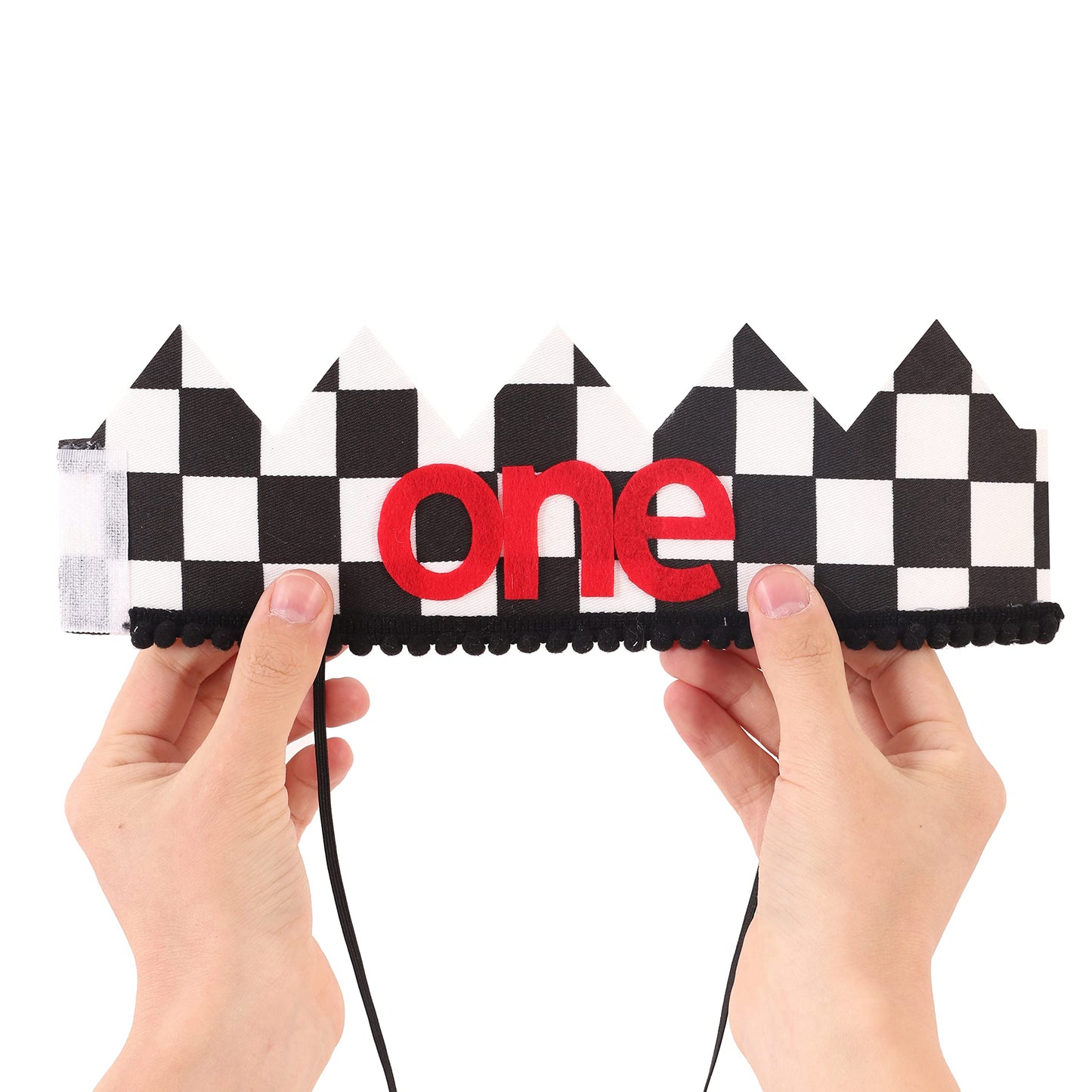Fast One Birthday Hats, Black and Red Race Car Theme Crow,Hat 1st Birthday