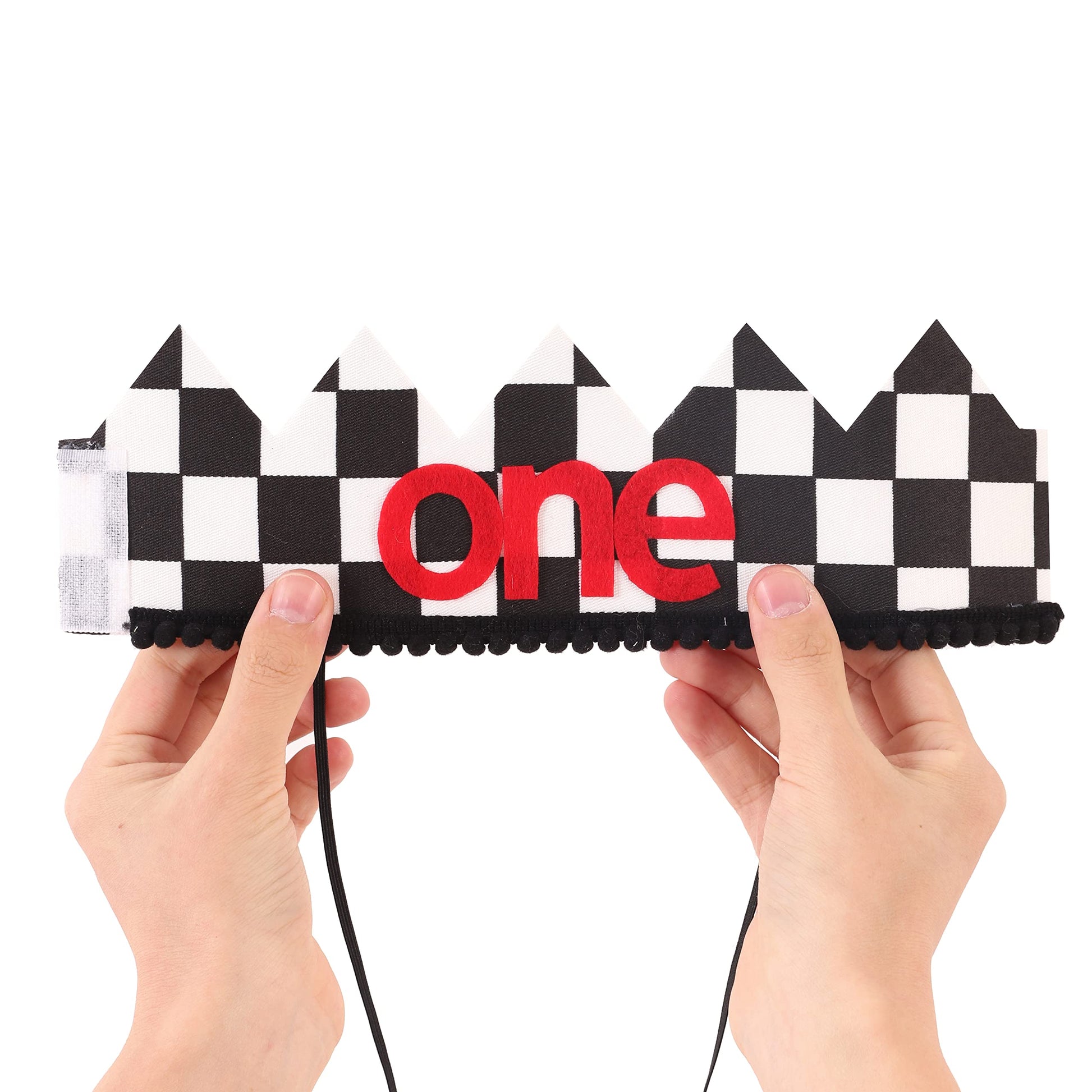 Fast One Birthday Hats, Black and Red Race Car Theme Crow,Hat 1st Birthday