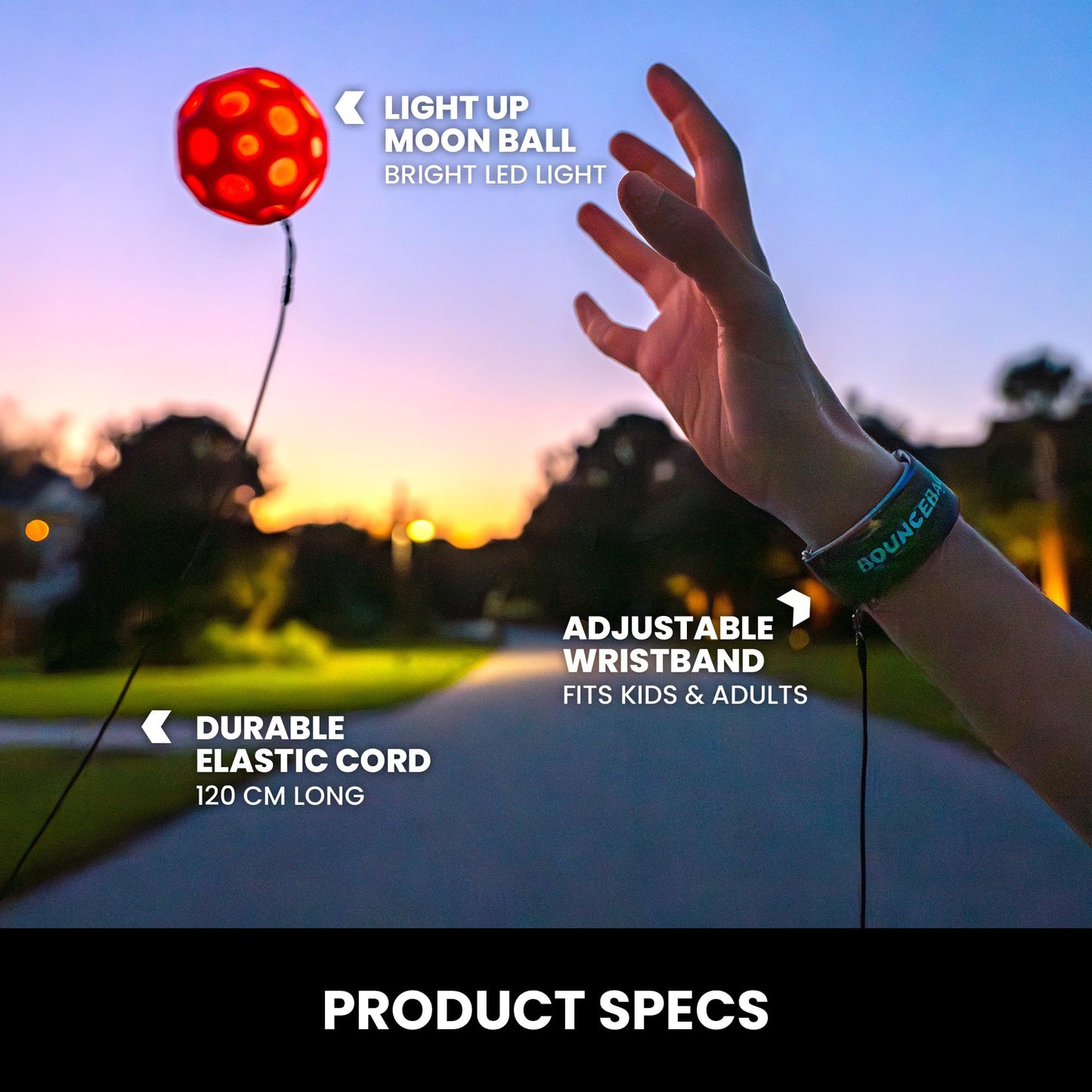 Waboba Bounceback Moonshine | Bouncy Balls with Strings | 2 Colors